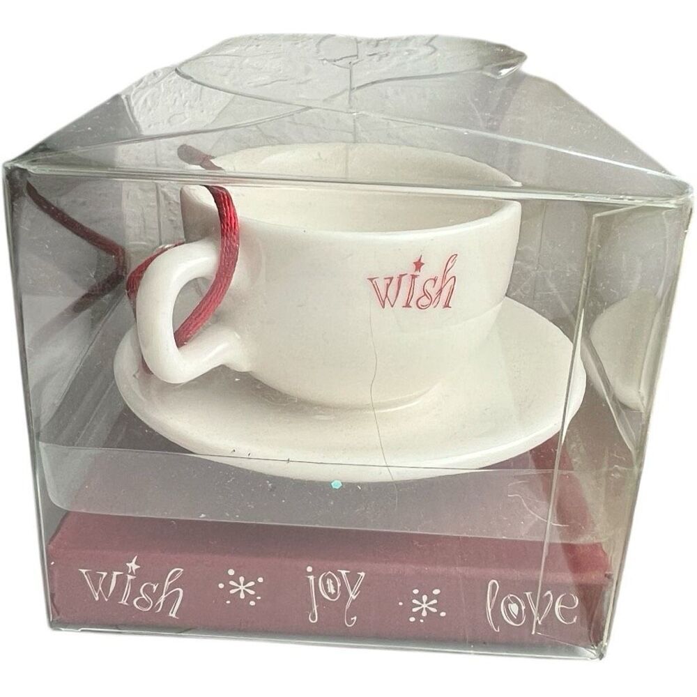 Brand New Starbucks Coffee Wish Joy Love Cappuccino Christmas Holiday Ornament